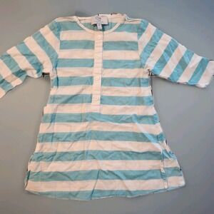 CAROLINA ZAPF‎ NEWYORK Girls' Striped Button-Front Tunic- Light Blue & White 2T